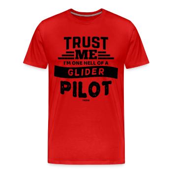 Segelflugzeug Flughafen Pilot Aufwind - Männer Premium Bio T-Shirt - Rot - Vorne - Damien (186cm)