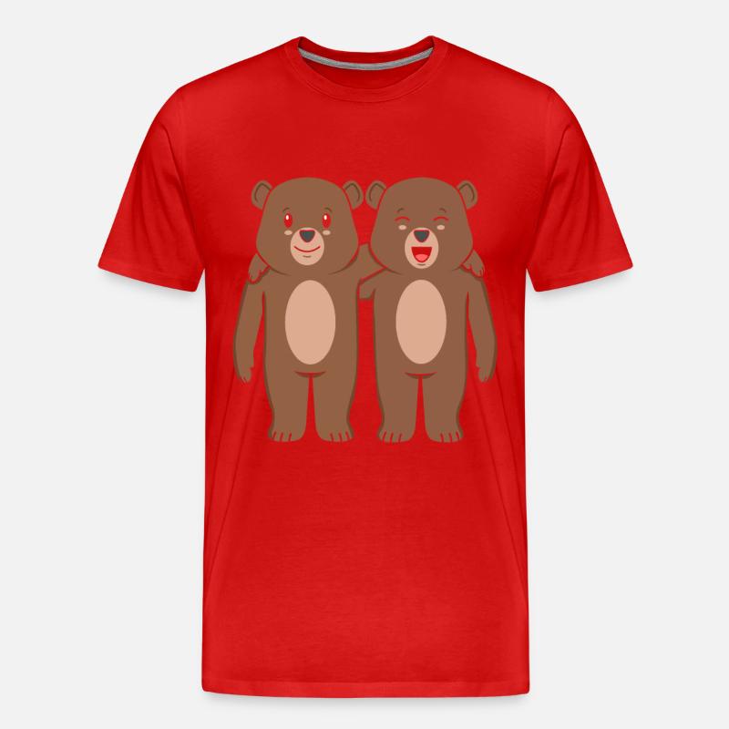 Bären - Männer Premium Bio T-Shirt - Rot