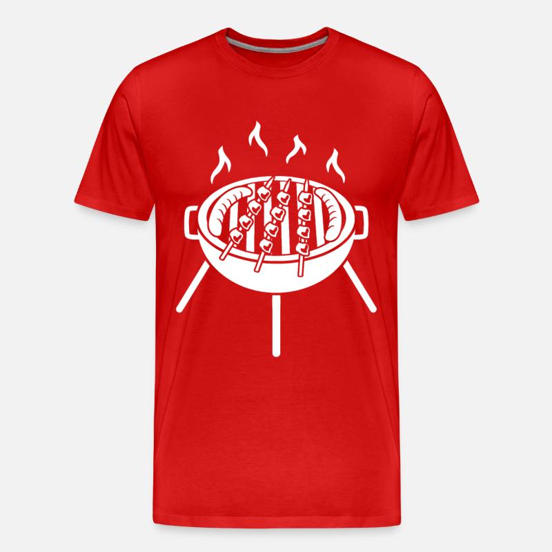BBQ Barbecue Grill - Männer Premium Bio T-Shirt - Rot