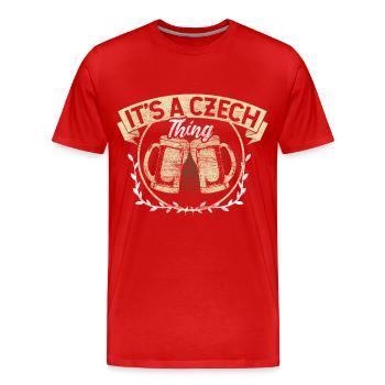 Czech Republic Flag Gift Idea - Men's Premium Organic T-Shirt - red - Front - Damien (186cm)