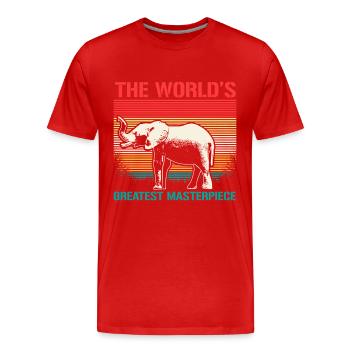 Elefant Rüssel Geschenk - Männer Premium Bio T-Shirt - Rot - Vorne - Damien (186cm)