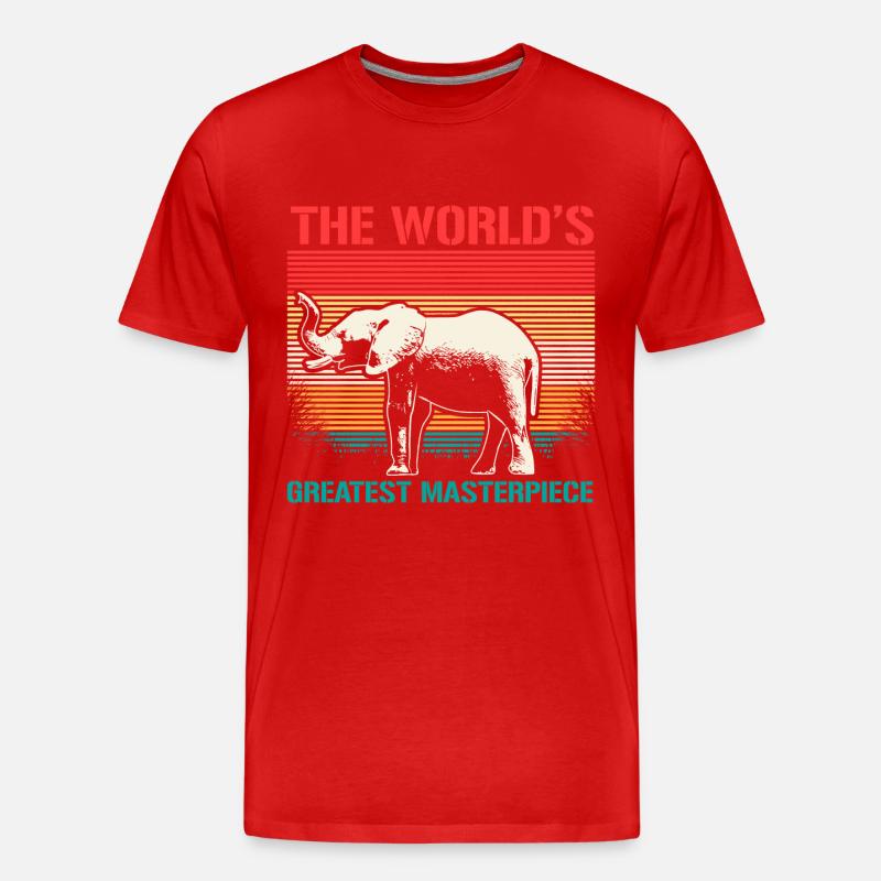 Elefant Rüssel Geschenk - Männer Premium Bio T-Shirt - Rot