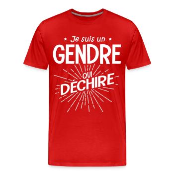 gendre qui déchire cadeau humour gendre beau fils - T-shirt bio Premium Homme - rouge - Devant - Damien (186cm)