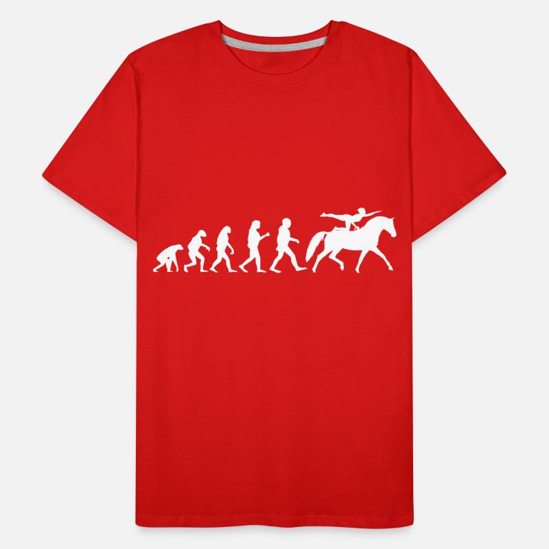 Evolution Voltigier Chevaux Équestres Voltige T-shirt bio Premium Homme