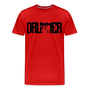 percussion negative drummer batteur drums - T-shirt bio Premium Homme - rouge - Devant - Damien (186cm)