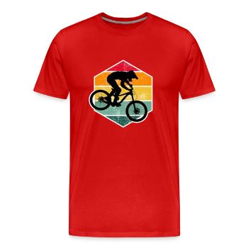 Mountain Bike Downhill Bike Park MTB Mountainbike - Men's Premium Organic T-Shirt - red - Front - Damien (186cm)