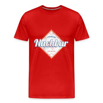 Premium Nachbar - Männer Premium Bio T-Shirt - Rot - Vorne - Damien (186cm)