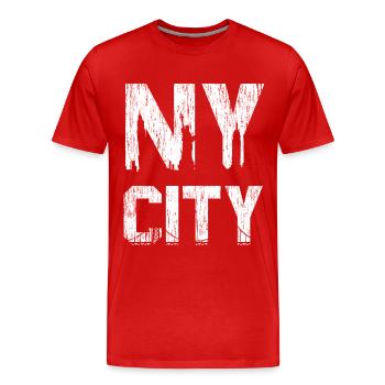 NY City New York - T-shirt bio Premium Homme - rouge - Devant - Damien (186cm)