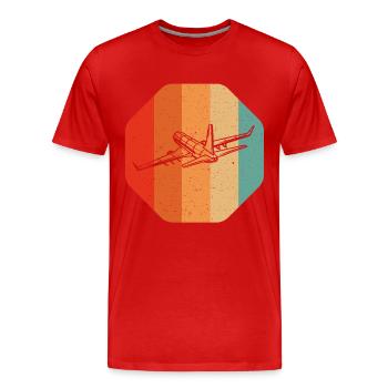 Retro Airplane for Airplane Airline Pilot - Men's Premium Organic T-Shirt - red - Front - Damien (186cm)