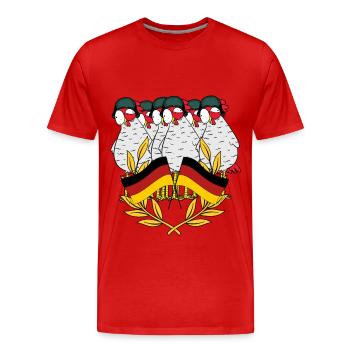 Deutschland Soldaten Hühner Krieger Veteran Helm - Männer Premium Bio T-Shirt - Rot - Vorne - Damien (186cm)