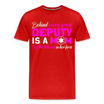 Maman Shérif Adjoint Maman Mère - T-shirt bio Premium Homme - rouge - Devant - Damien (186cm)