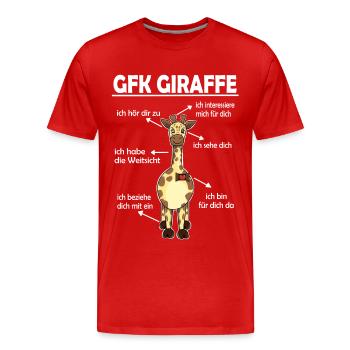 Gfk Kommunikation Giraffe Zoo Giraffensprache - Männer Premium Bio T-Shirt - Rot - Vorne - Damien (186cm)
