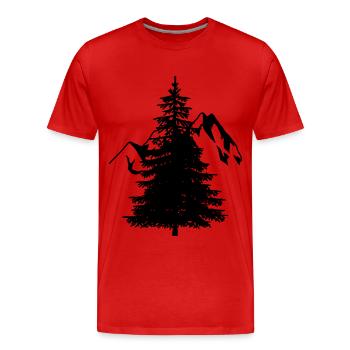 Sapin Épicéa Conifère Montagnes Naturelles Alpes de montagne - T-shirt bio Premium Homme - rouge - Devant - Damien (186cm)