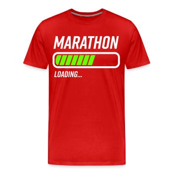 Marathon Marathonläufer Triathlon - Männer Premium Bio T-Shirt - Rot - Vorne - Damien (186cm)