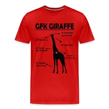 Giraffe Gewaltfreie Kommunikation Herz Spruch - Männer Premium Bio T-Shirt - Rot - Vorne - Damien (186cm)