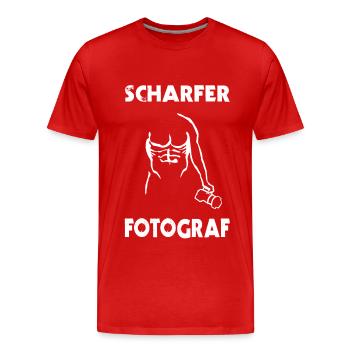 Fotograf Fotografieren Sexy Kamera - Männer Premium Bio T-Shirt - Rot - Vorne - Damien (186cm)