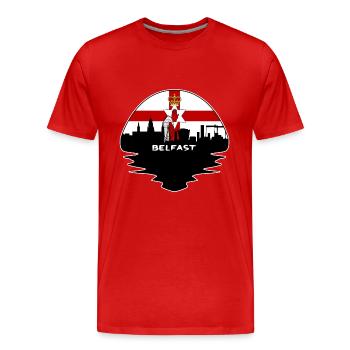 Belfast Irlande du Nord Flag Skyline Silhouette T - T-shirt bio Premium Homme - rouge - Devant - Damien (186cm)
