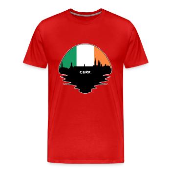 Cork Irland Flagge Skyline Silhouette Reisen - Männer Premium Bio T-Shirt - Rot - Vorne - Damien (186cm)