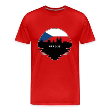 Prag Tschechien Flagge Skyline Silhouette Reisen - Männer Premium Bio T-Shirt - Rot - Vorne - Damien (186cm)