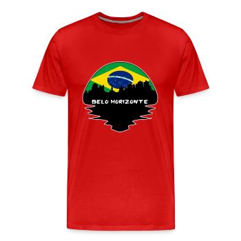 Belo Horizonte Brésil Flag Skyline Silhouette - T-shirt bio Premium Homme - rouge - Devant - Damien (186cm)