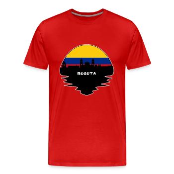 Bogota Colombia Flag Skyline Silhouette Travel - Men's Premium Organic T-Shirt - red - Front - Damien (186cm)