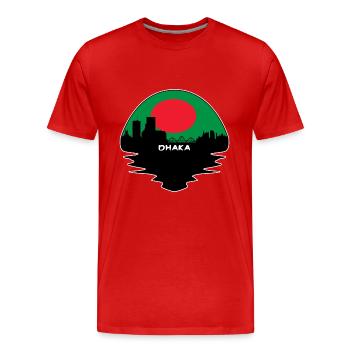 Dhaka Bangladesch Flagge Skyline Silhouette Reisen - Männer Premium Bio T-Shirt - Rot - Vorne - Damien (186cm)