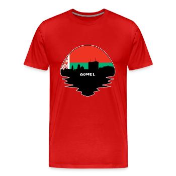 Gomel Weißrussland Flagge Skyline Silhouette Reisen - Männer Premium Bio T-Shirt - Rot - Vorne - Damien (186cm)
