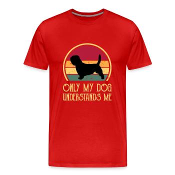 Basset Griffon Vend Grand Dog Silhouette Retro - Men's Premium Organic T-Shirt - red - Front - Damien (186cm)