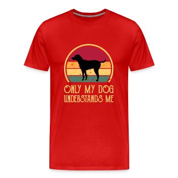 Black And Tan Virginia Foxhound Dog Silhouette - Men's Premium Organic T-Shirt - red - Front - Damien (186cm)