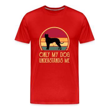 Cordoba Fighting Dog Lover Silhouette Retro Sunset - T-shirt bio Premium Homme - rouge - Devant - Damien (186cm)
