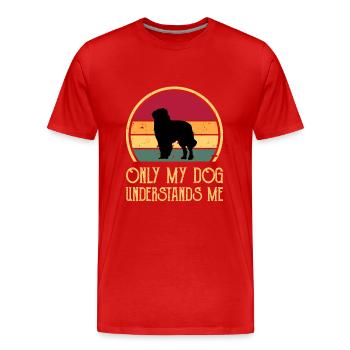 Carpathian Shepherd Dog Silhouette Retro Sunset - Men's Premium Organic T-Shirt - red - Front - Damien (186cm)