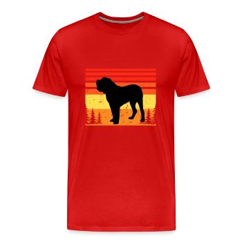 Alano Espanol Dog Lover Silhouette Vintage Sunset - T-shirt bio Premium Homme - rouge - Devant - Damien (186cm)