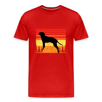Braque Saint Germain Dog Silhouette Retro Coucher de soleil - T-shirt bio Premium Homme - rouge - Devant - Damien (186cm)