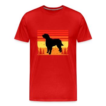 Briquet Griffon Vendeen Dog Silhouette Retro Sun - T-shirt bio Premium Homme - rouge - Devant - Damien (186cm)