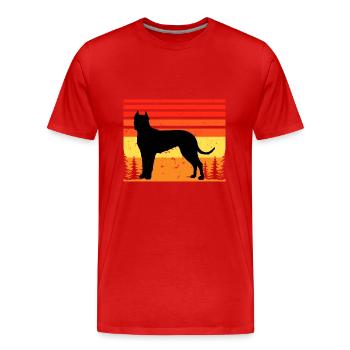 Cordoba Fighting Dog Lover Silhouette Retro Sunset - T-shirt bio Premium Homme - rouge - Devant - Damien (186cm)