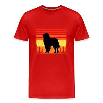 Carpathian Shepherd Dog Silhouette Retro Sunset - Men's Premium Organic T-Shirt - red - Front - Damien (186cm)