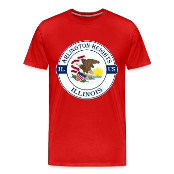 Arlington Heights Illinois Flag USA Souvenir - Men's Premium Organic T-Shirt - red - Front - Damien (186cm)