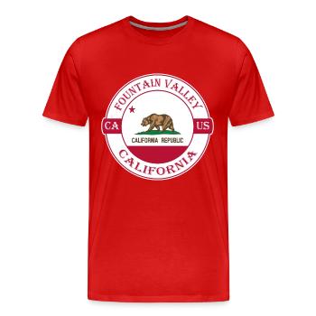 Fountain Valley California Flag USA Souvenir - Men's Premium Organic T-Shirt - red - Front - Damien (186cm)