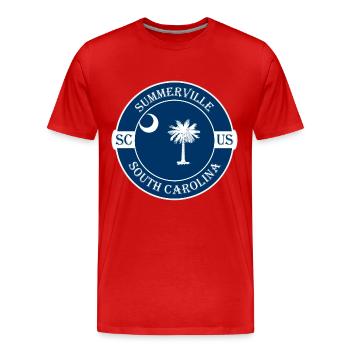 Summerville South Carolina Flag USA Souvenir - Men's Premium Organic T-Shirt - red - Front - Damien (186cm)