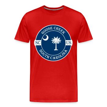 Goose Creek South Carolina Flag USA Souvenir - Men's Premium Organic T-Shirt - red - Front - Damien (186cm)