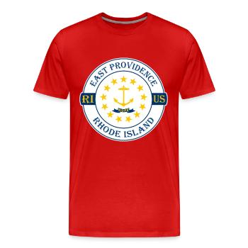 East Providence Rhode Island Flag USA Souvenir - T-shirt bio Premium Homme - rouge - Devant - Damien (186cm)