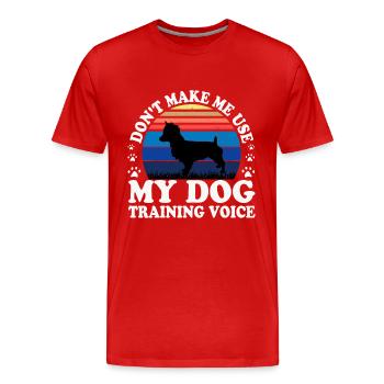 Australian Terrier Dog Silhouette Retro Sunset - T-shirt bio Premium Homme - rouge - Devant - Damien (186cm)