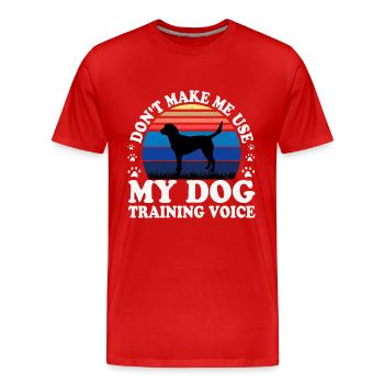 Beagle Harrier Dog Lover Silhouette Vintage Sunset - T-shirt bio Premium Homme - rouge - Devant - Damien (186cm)