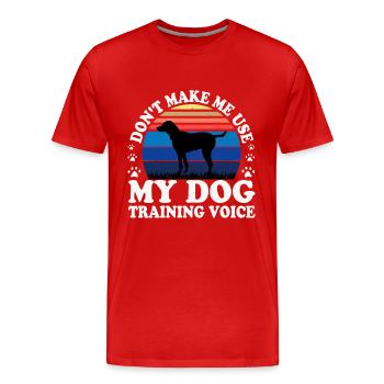 Black And Tan Virginia Foxhound Dog Silhouette - Men's Premium Organic T-Shirt - red - Front - Damien (186cm)