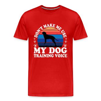 Braque Saint Germain Dog Silhouette Retro Sunset - Men's Premium Organic T-Shirt - red - Front - Damien (186cm)