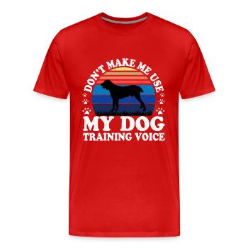 Chien de berger d’Asie centrale Silhouette Rétro Coucher de soleil - T-shirt bio Premium Homme - rouge - Devant - Damien (186cm)