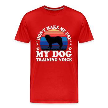 Chien de berger du Caucase Silhouette Rétro Coucher de soleil - T-shirt bio Premium Homme - rouge - Devant - Damien (186cm)