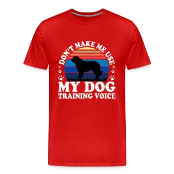 Catalan Chien de Berger Chien Amoureux Silhouette Rétro Coucher de Soleil - T-shirt bio Premium Homme - rouge - Devant - Damien (186cm)