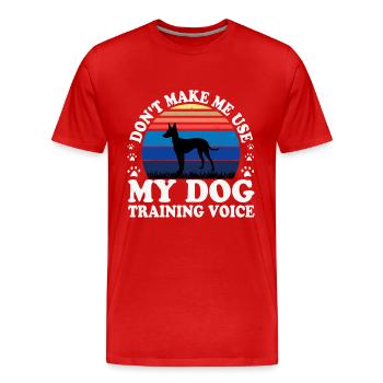 Cirneco Dell Etna Hund Liebe Silhouette Retro Sonnenuntergang - Männer Premium Bio T-Shirt - Rot - Vorne - Damien (186cm)