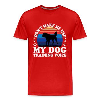 Chien de berger de l’Himalaya Silhouette Rétro Coucher de soleil - T-shirt bio Premium Homme - rouge - Devant - Damien (186cm)